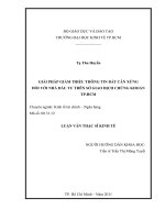 Giải pháp giảm thiểu thông tin bất cân xứng đối với nhà đầu tư trên sở giao dịch chứng khoán thành phố Hồ Chí Minh