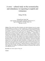 A cross – cultural study on the economicality and redundancy in requesting in english and vietnamese