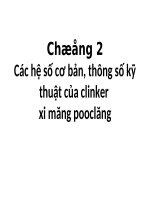 bài giảng vật liệu silicat chương 2  các hệ số cơ bản, thông số kỹ thuật của clinker xi măng pooclăng