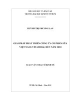 Giải pháp phát triển công ty cổ phần sữa Việt Nam (Vinamilk) đến năm 2020