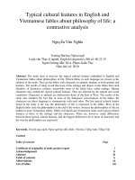 Typical cultural features in English and Vietnamese fables about philosophy of life a contrastive analysis