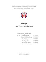 Bài tập 1 - Phân tích sản phẩm may công nghiệp