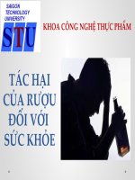 TÁC HẠI CỦA RƯỢU ĐỐI VỚI SỨC KHỎE