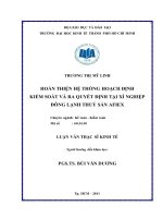 Hoàn thiện hệ thống hoạch định kiểm soát và ra quyết định tại xí nghiệp đông lạnh thủy sản AFIEX