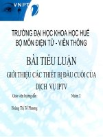 GIỚI THIỆU CÁC THIẾT BỊ ĐẦU CUỐI CỦA DỊCH VỤ IPTV