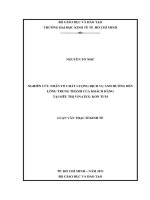 Nghiên cứu nhân tố chất lượng dích vụ ảnh hưởng đến lòng trung thành của khách hàng tại siêu thị Vinatex - Kon Tum
