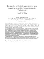 The passive in English a perspective from cognitive semantics (with reference to Vietnamese)
