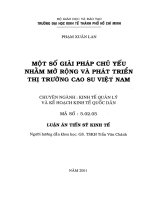 GIẢI PHÁP CHỦ YẾU NHẰM MỞ RỘNG VÀ PHÁT TIỂN THỊ TRƯỜNG CAO SU VIỆT NAM