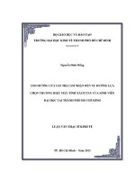 LUẬN VĂN THẠC SĨ  ẢNH HƯỞNG CỦA GIÁ TRỊ CẢM NHẬN ĐẾN XU HƯỚNG LỰA CHỌ THƯƠNG HIỆU MÁY TÍNH XÁCH TAY CỦA SINH VIÊN ĐẠI HỌC TẠI TPHCM