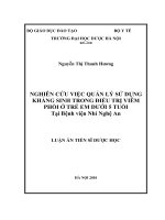 Nghiên cứu việc quản lý sử dụng kháng sinh trong điều trị viêm phổi trẻ em dưới 5 tuổi tại bệnh viện nhi nghệ an