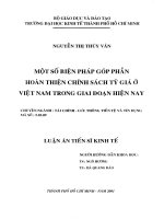 MỘT SỐ BIỆN PHÁP GÓP PHẦN HOÀN THIỆN CHÍNH SÁCH TỶ GIÁ Ở VIỆT NAM TRONG GIAI ĐOẠN HIỆN NAY