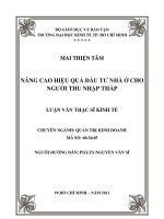 Nâng cao hiệu quả đầu tư nhà ở cho người thu nhập thấp tại Việt Nam