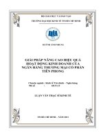 Giải pháp nâng cao hiệu quả hoạt động kinh doanh của Ngân hàng Thương mại cổ phần Tiên Phong