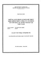 NHỮNG GIẢI PHÁP CƠ BẢN ĐỂ THỰC HIỆN HÌNH THỨC CÔNG TY CỔ PHẦN CÓ VỐN ĐẦU TƯ NƯỚC NGOÀI TẠI VIỆT NAM