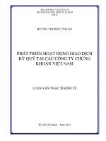 Phát triển hoạt động giao dịch ký quỹ tại các công ty chứng khoán Việt Nam