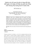 An investigation into correlation between discourse markers usage frequency and argumentative writing skills by students at Business English Department, National Economics University