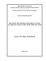 Đo lường mức độ hài lòng dịch vụ công tại một số cơ quan nhà nước tỉnh Tây Ninh
