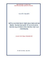 Những giải pháp hoàn thiện hoạt động rủi ro trong thanh toán quốc tế tại Ngân hàng thương mại cổ phần Công Thương Việt Nam (Vietinbank)