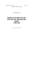 Nghiên cứu xác định tạp chất, góp phần truy tìm nguồn gốc heroin ở việt nam