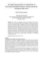 A Corpus-based study on collocations of keywords in English business articles about the European debt crisis