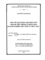 MỘT SỐ GIẢI PHÁP GÓP PHẦN ĐẨY NHANH TIẾN TRÌNH CỔ PHẦN HÓA DOANH NGHIỆP NHÀ NƯỚC Ở VIỆT NAM