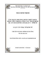 Ứng dụng phương pháp chiết khấu dòng tiền trong công tác thẩm định dự án Soái Kình Lâm quận 5 - TPHCM