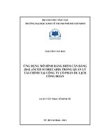 Ứng dụng mô hình bảng điểm cân bằng (Balanced Scorecard) trong quản lý tài chính tại công ty cổ phần du lịch công đoàn