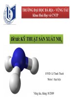 đề tài thuyết trình  kỹ thuật sản xuất NH3