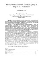 The experiential structure of nominal group in English and Vietnamese