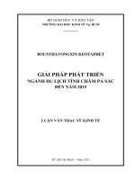Giải pháp phát triển ngành du lịch tỉnh Chăm Pa Sắc đến năm 2015