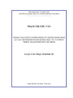 Nâng cao chất lượng dịch vụ ngân hàng bán lẻ tại chi nhánh Ngân hàng Đầu tư và Phát triển thành phố Hồ Chí Minh