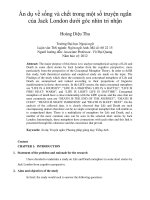 Ẩn dụ về sống và chết trong một số truyện ngắn của Jack London dưới góc nhìn tri nhận