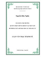 Xây dựng thị trường quyền chọn chứng khoán tại Việt Nam để phòng ngừa rủi ro cho các nhà đầu tư