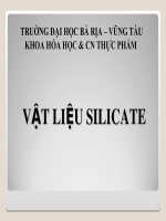 bài giảng vật liệu silicat chương mở đầu