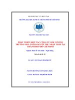 Phát triển hợp tác công tư đối với thị trường nhà ở cho người thu nhập thấp tại thành phố Hồ Chí Minh