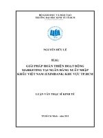Giải pháp hoàn thiện hoạt động marketing tại Ngân hàng Xuất Nhập Khẩu Việt Nam (Eximbank) khu vực thành phố Hồ Chí Minh