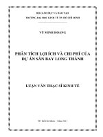 Phân tích lợi ích và chi phí của dự án sân bay Long Thành