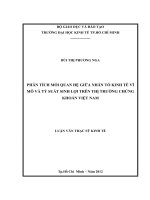 PHÂN TÍCH MỐI QUAN HỆ GIỮA NHÂN TỐ KINH TẾ VĨ MÔ VÀ TỶ SUẤT SINH LỢI TRÊN THỊ TRƯỜNG CHỨNG KHOÁN VIỆT NAM.PDF