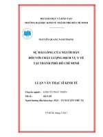 Sự hài lòng của người dân đối với chất lượng y tế tại TPHCM