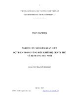 Nghiên cứu mối liên quan giữa đột biến trong vùng điều khiển hệ gen ty thể và bệnh ung thư phổi