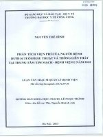 Phân tích viện phí của người bệnh dưới 16 tuổi phẫu thuật vá thông liên nhất tại trung tâm tim mạch   bệnh viện e năm 2012