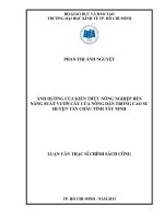 ẢNH HƯỞNG CỦA KIẾN THỨC NÔNG NGHIỆP ĐẾN NĂNG SUẤT VƯỜN CÂY CỦA NÔNG DÂN TRONG CAO SU HUYỆN TÂN CHÂU TỈNH TÂY NINH