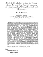 Mệnh đề điều kiện được sử dụng làm phương tiện rào đón trong tiếng Anh và tương đương của chúng trong tiếng Việt nghiên cứu trên bình diện dụng học