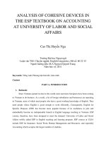ANALYSIS OF COHESIVE DEVICES IN THE ESP TEXTBOOK ON ACCOUNTING AT UNIVERSITY OF LABOR AND SOCIAL AFFAIRS