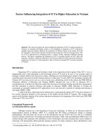 Factors Influencing Integration of ICT in Higher Education in Vietnam