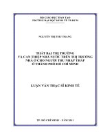 Thất bại thị trường và can thiệp nhà nước trên thị trường nhà ở cho người thu nhập thấp ở thành phố Hồ Chí Minh
