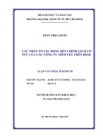 Các nhân tố tác động đến chính sách cổ tức của các công ty niêm yết trên Hose