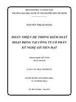 Hoàn thiện hệ thống kiểm soát hoạt động tại Công ty Cổ phần Kỹ nghệ Gỗ Tiến Đạt