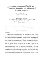 A contrastive analysis of English and Vietnamese resignation letters in terms of discourse structure