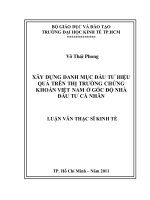 Xây dựng danh mục đầu tư hiệu quả trên thị trường chứng khoán Việt Nam ở góc độ nhà đầu tư cá nhân